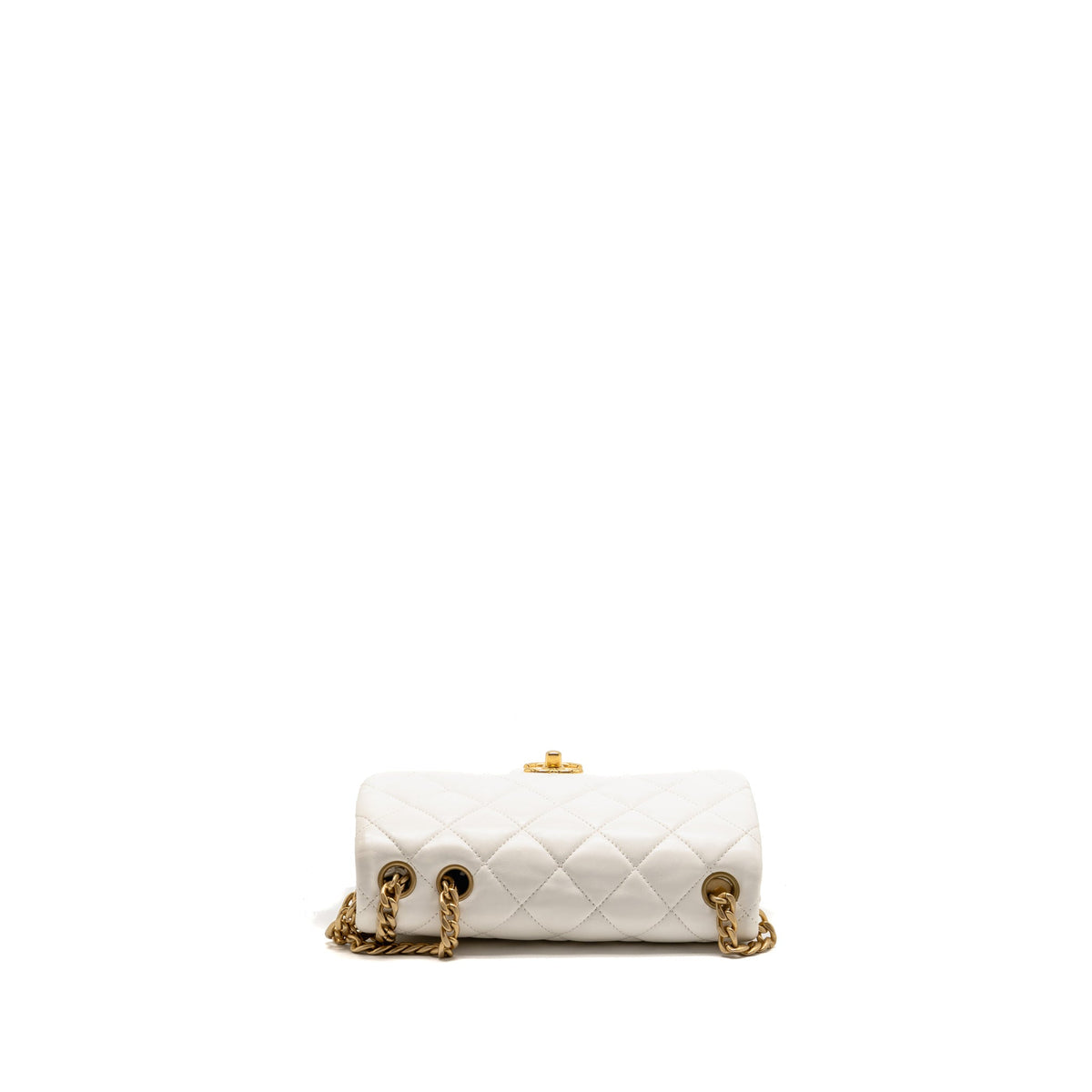 Chanel 23B GOLD PILLAR ADJUSTMENT CHAIN FLAP BAG Lambskin White GHW (Micorchip)