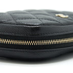 CHANEL SMALL ZIPPER VANITY POUCH CAVIAR BLACK LGHW