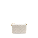 Chanel 23B GOLD PILLAR ADJUSTMENT CHAIN FLAP BAG Lambskin White GHW (Micorchip)