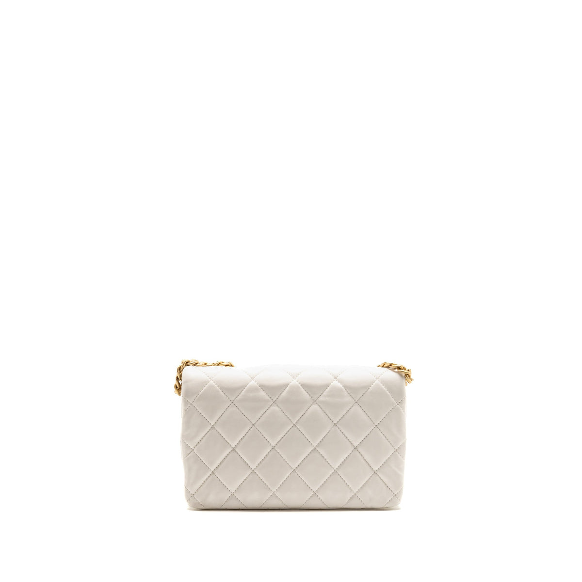 Chanel 23B GOLD PILLAR ADJUSTMENT CHAIN FLAP BAG Lambskin White GHW (Micorchip)