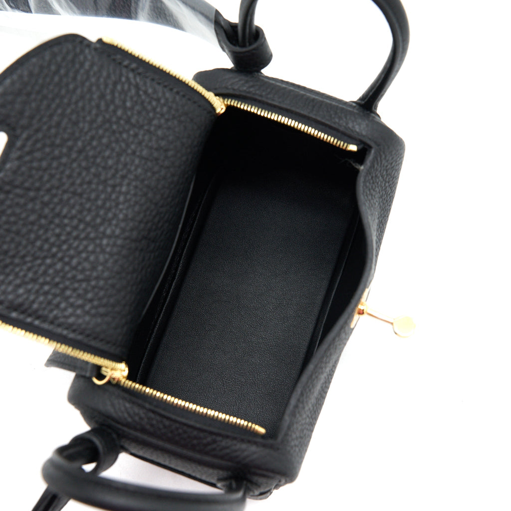 HERMES MINI LINDY BLACK GHW
