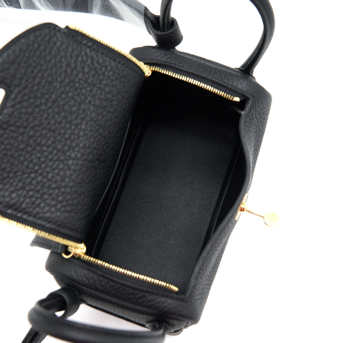 HERMES MINI LINDY BLACK GHW