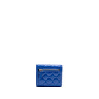 Chanel Small Classic Flap Wallet Lambskin Dark Blue SHW