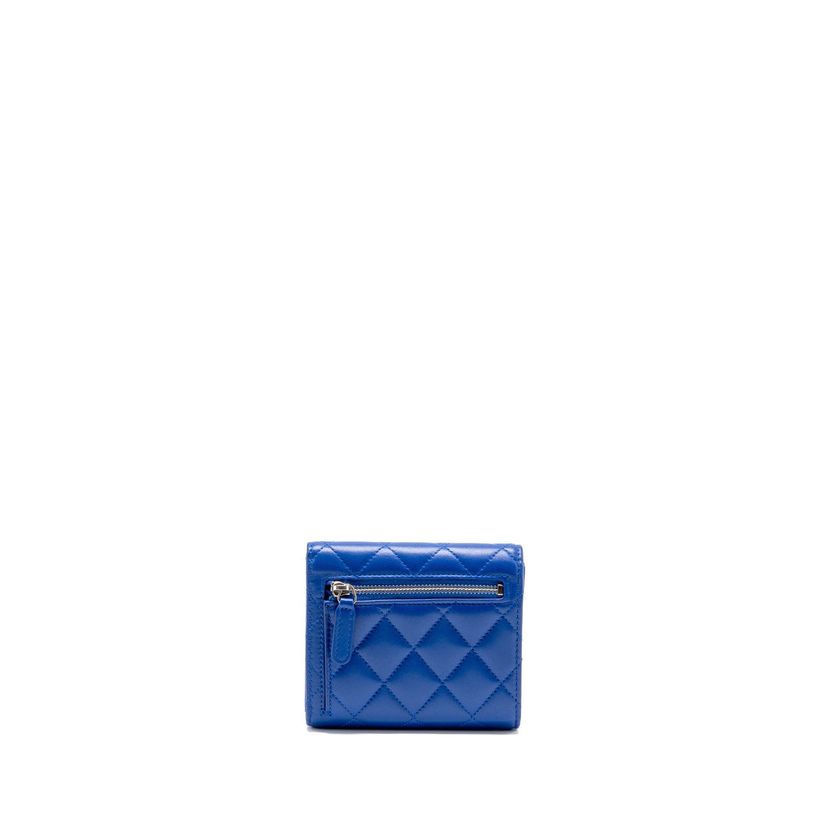 Chanel Small Classic Flap Wallet Lambskin Dark Blue SHW
