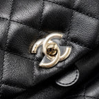 CHANEL 24P MINI DUMA BACKPACK CALFSKIN BLACK LGHW (MICROCHIP)