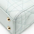 DIOR MINI LADY DIOR LAMBSKIN LIGHT BLUE LGHW