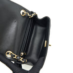 CHANEL MINI SQUARE FLAP BAG LAMBSKIN BLACK LGHW (MICROCHIP)