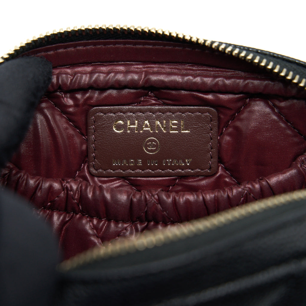 CHANEL SMALL ZIPPER VANITY POUCH CAVIAR BLACK LGHW