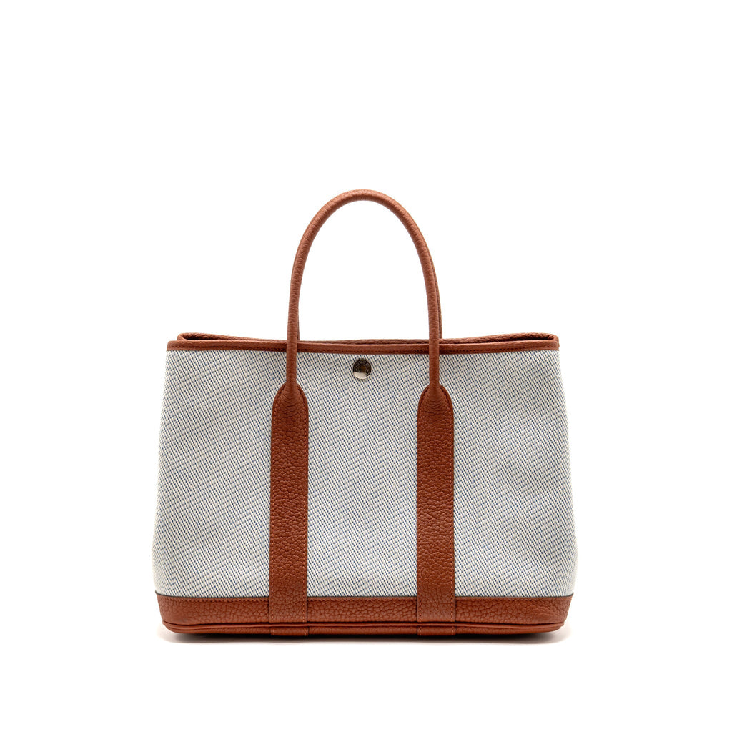 Hermes Garden Party 30 Negonda/Canvas Ecru-Bleu Bil/Cuivre SHW