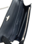 DIOR DIORAMA WALLET ON CHAIN PATENT METALLIC SILVER SHW