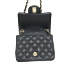 CHANEL MINI SQUARE FLAP BAG LAMBSKIN BLACK LGHW (MICROCHIP)