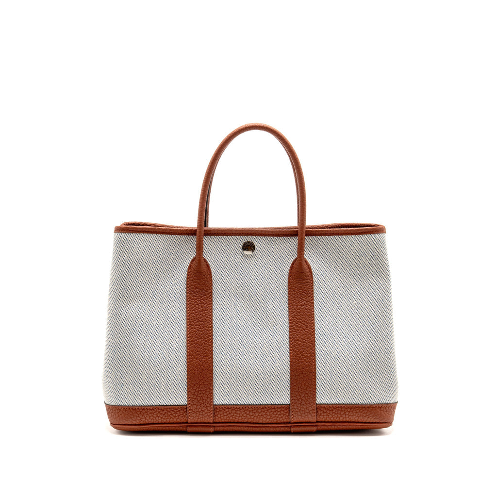 Hermes Garden Party 30 Negonda/Canvas Ecru-Bleu Bil/Cuivre SHW