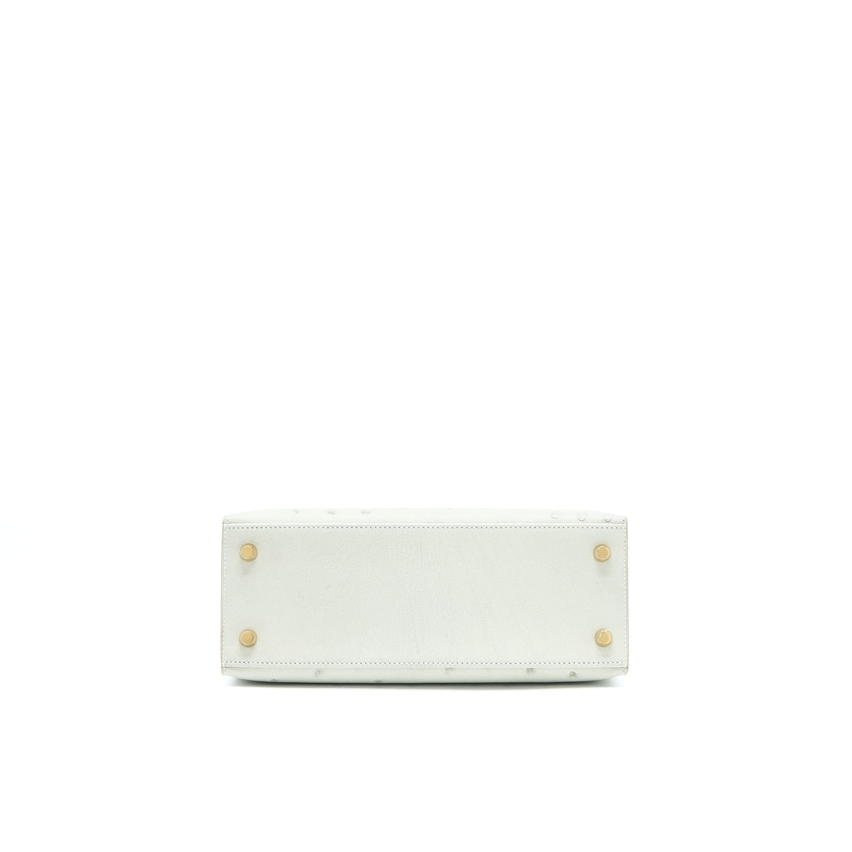 HERMES KELLY 25 SELLIER OSTRICH 80 GRIS PERLE GHW