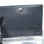 DIOR DIORAMA WALLET ON CHAIN PATENT METALLIC SILVER SHW