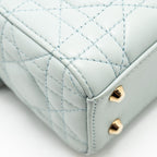 DIOR MINI LADY DIOR LAMBSKIN LIGHT BLUE LGHW