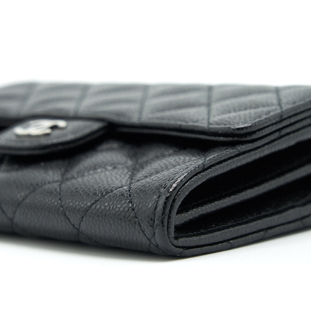 CHANEL FLAP WALLET CAVIAR BLACK SHW