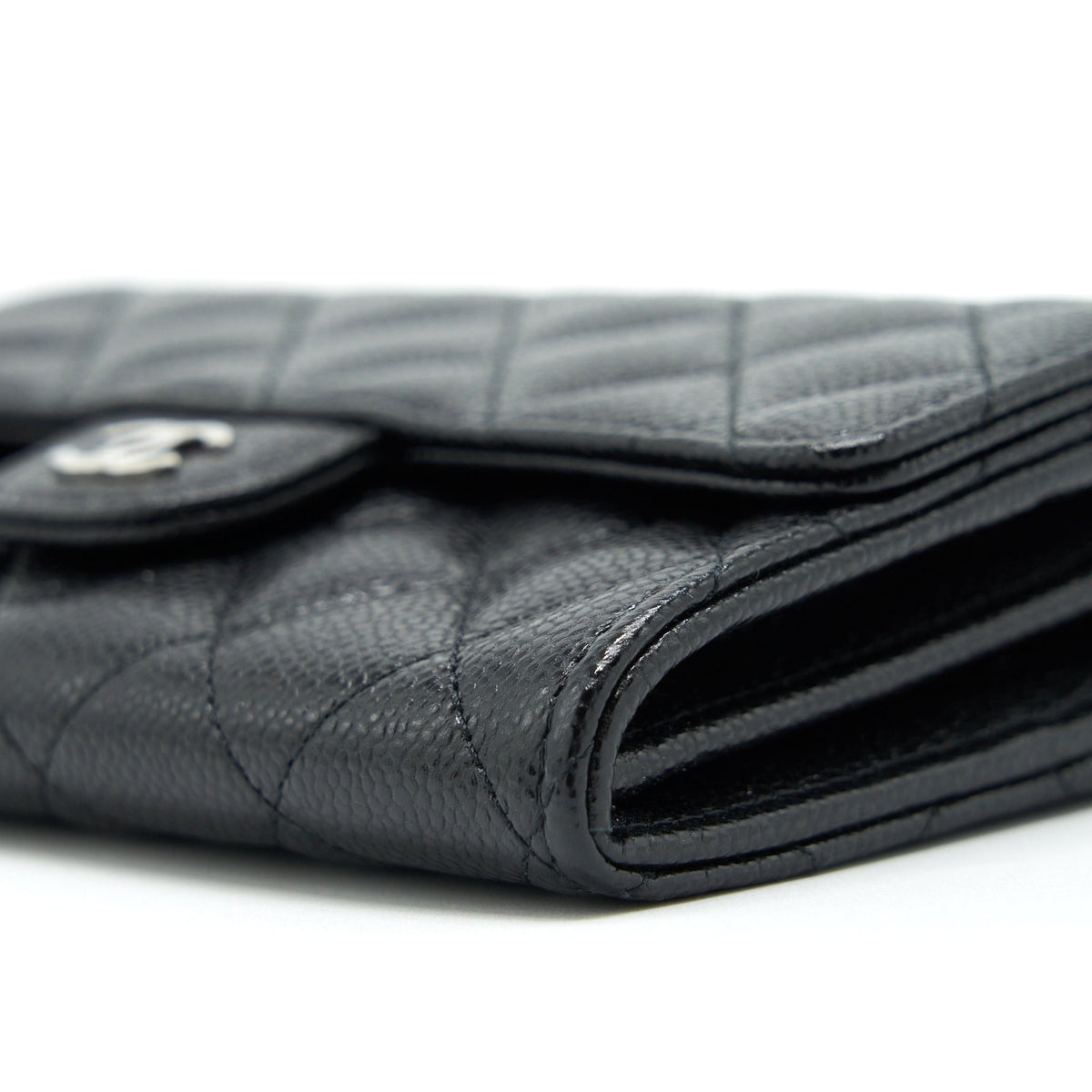 CHANEL FLAP WALLET CAVIAR BLACK SHW