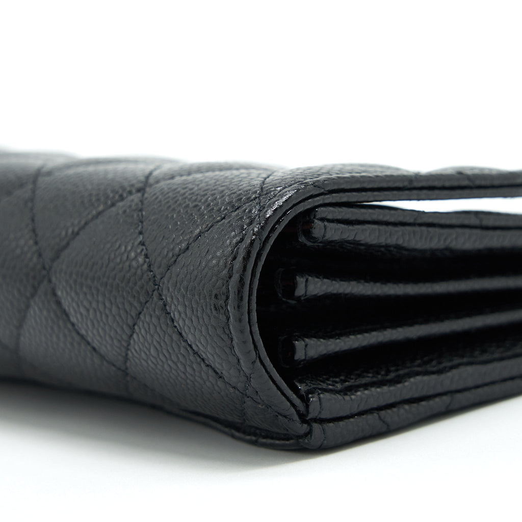 CHANEL FLAP WALLET CAVIAR BLACK SHW