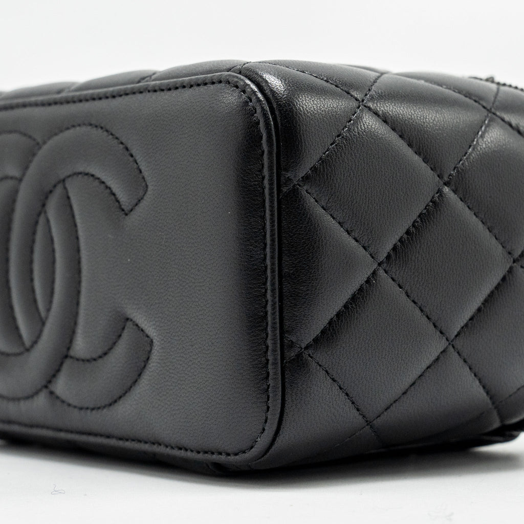 CHANEL LONG VANITY CASE LAMBSKIN SO BLACK (MICROCHIP)
