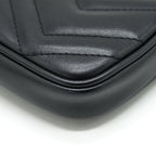 GUCCI GG MARMONT SMALL POUCH WITH CHAINS BLACK GHW