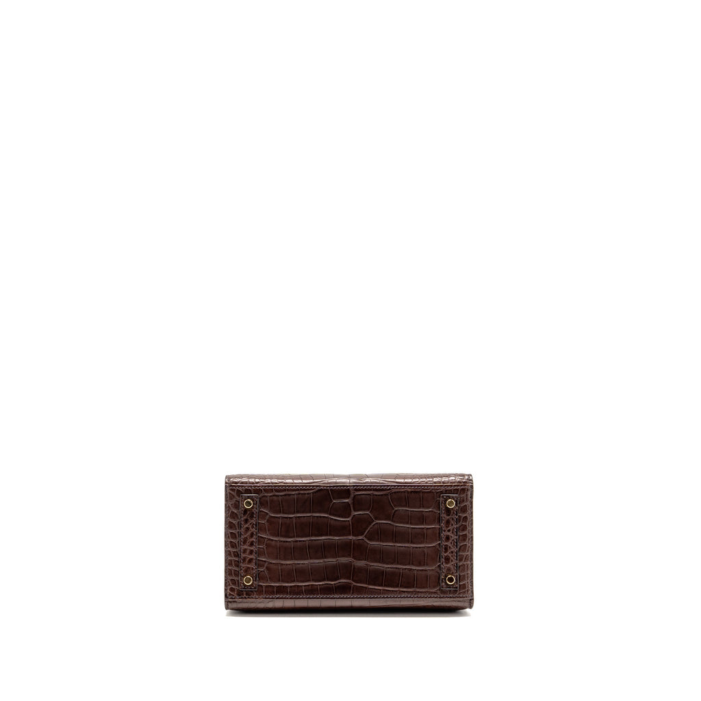 Hermes Birkin 20 Alligator Missippienssis Mat Havane GHW