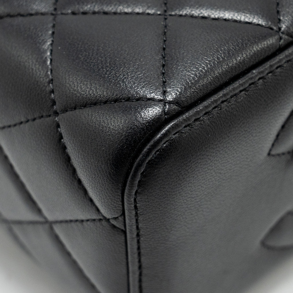 CHANEL LONG VANITY CASE LAMBSKIN SO BLACK (MICROCHIP)