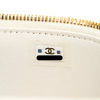 CHANEL COCO LETTER LONG VANITY WITH CHAIN LAMBSKIN WHITE GHW