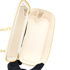 CHANEL COCO LETTER LONG VANITY WITH CHAIN LAMBSKIN WHITE GHW