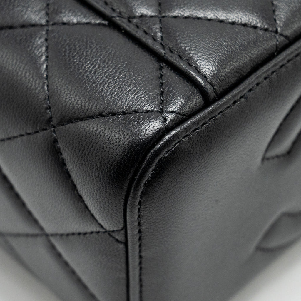 CHANEL LONG VANITY CASE LAMBSKIN SO BLACK (MICROCHIP)