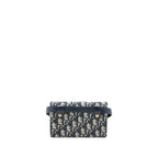 DIOR SADDLE BELT POUCH BLUE OBLIQUE JACQUARD GHW