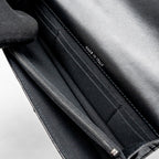 CHANEL CRYSTAL TOP HANDLE MINI FLAP BAG CALFSKIN BLACK WITH BLACK HARDWARE (MICROCHIP)
