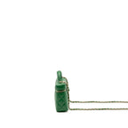 Chanel Top Handle Long Vanity Case with Chain Lambskin Green LGHW (Microchip)