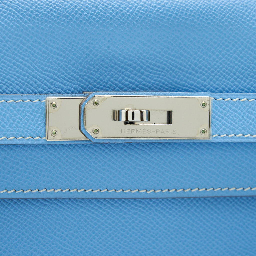 Hermes Kelly 35 Epsom 7N Celeste SHW