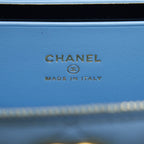 CHANEL 22S LONG VANITY CASE WITH LETTER HANDLE CAVIAR LIGHT BLUE GHW