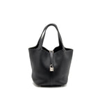 Hermes Picotin 22 lock bag clemence black SHW