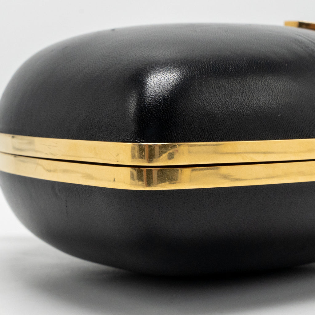 Saint Laurent/YSL Boite Love Clutch with Chain Leather Black GHW