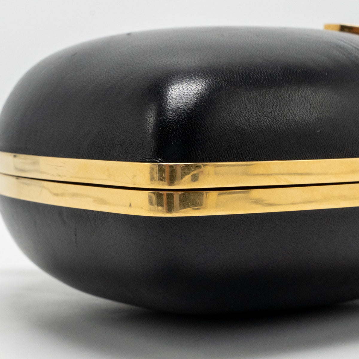 Saint Laurent/YSL Boite Love Clutch with Chain Leather Black GHW