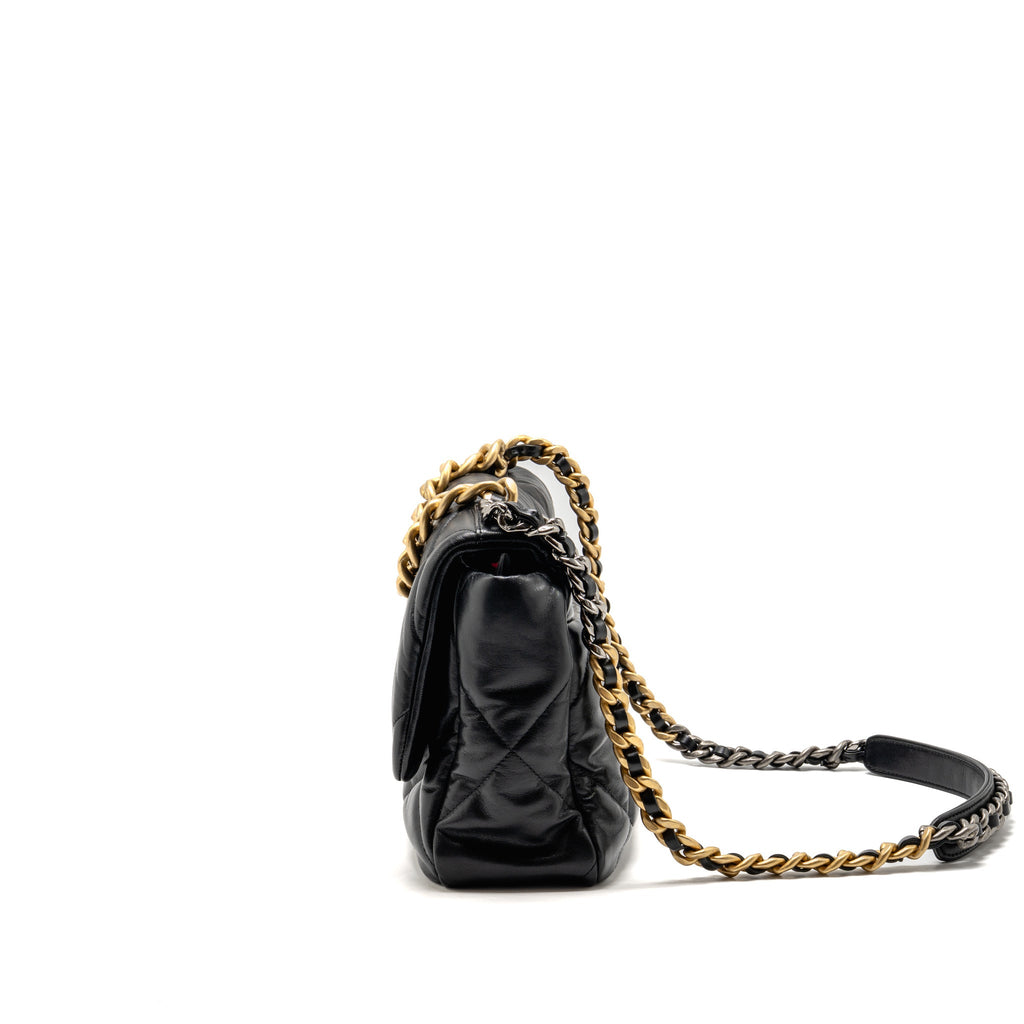 Chanel Medium 19 bag goatskin black multicolor hardware