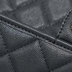CHANEL 22K TOP HANDLE MESSENGER BAG CAVIAR BLACK BRUSHED GHW (MICROCHIP)