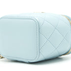 CHANEL 22S MINI TOP HANDLE VANITY CASE LAMBSKIN LIGHT BLUE LGHW