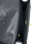 CHANEL 22K TOP HANDLE MESSENGER BAG CAVIAR BLACK BRUSHED GHW (MICROCHIP)
