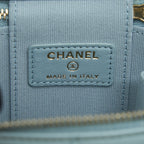CHANEL 22S MINI TOP HANDLE VANITY CASE LAMBSKIN LIGHT BLUE LGHW
