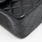 CHANEL MEDIUM CLASSIC DOUBLE FLAP BAG CAVIAR BLACK SHW