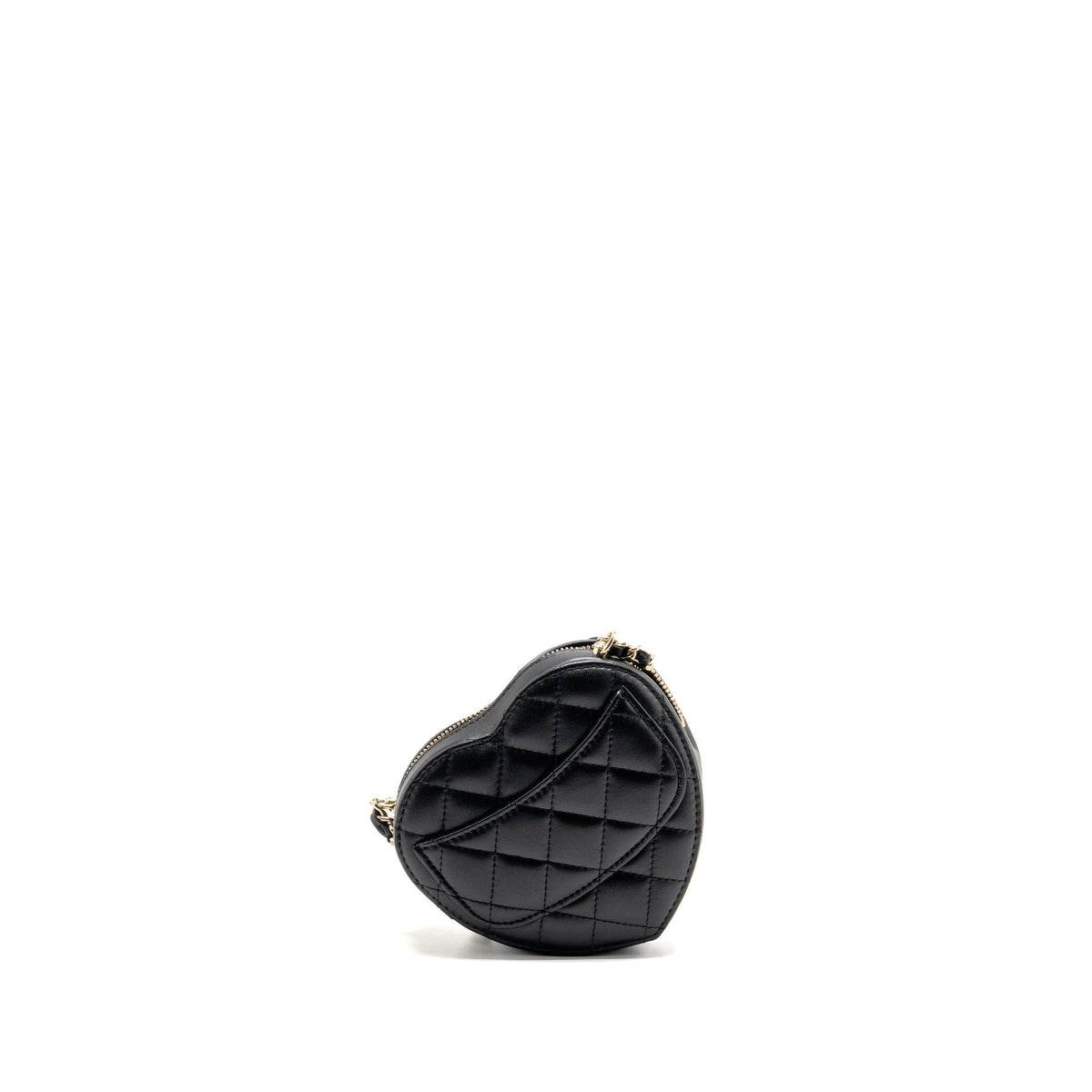 Chanel Small Heart Bag Lambskin Black LGHW (Microchip)