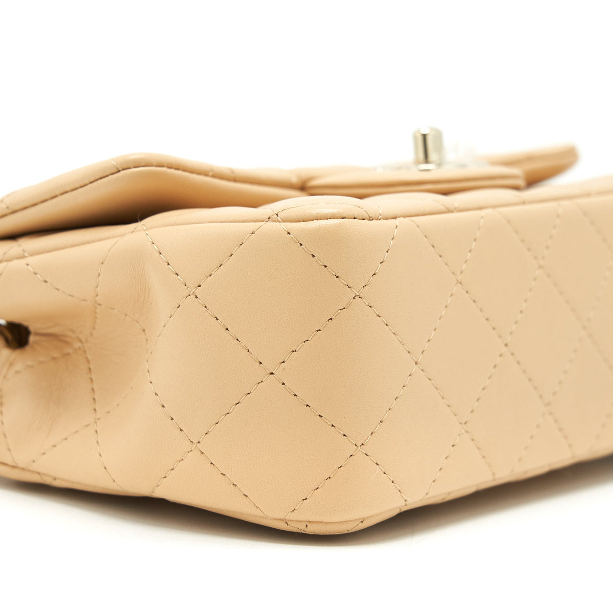 CHANEL MINI RECTANGULAR LAMBSKIN LIGHT BEIGE LGHW(MICROCHIP)
