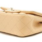 CHANEL MINI RECTANGULAR LAMBSKIN LIGHT BEIGE LGHW(MICROCHIP)