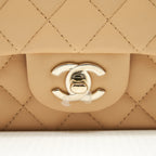 CHANEL MINI RECTANGULAR LAMBSKIN LIGHT BEIGE LGHW(MICROCHIP)