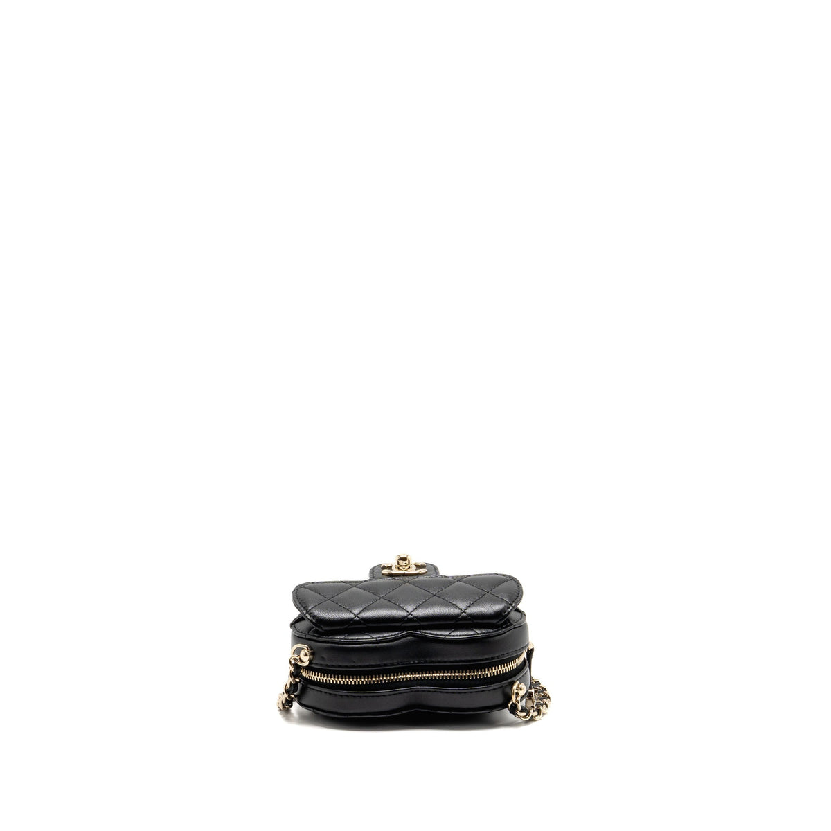 Chanel Small Heart Bag Lambskin Black LGHW (Microchip)