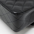 CHANEL MEDIUM CLASSIC DOUBLE FLAP BAG CAVIAR BLACK SHW