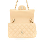 CHANEL MINI RECTANGULAR LAMBSKIN LIGHT BEIGE LGHW(MICROCHIP)